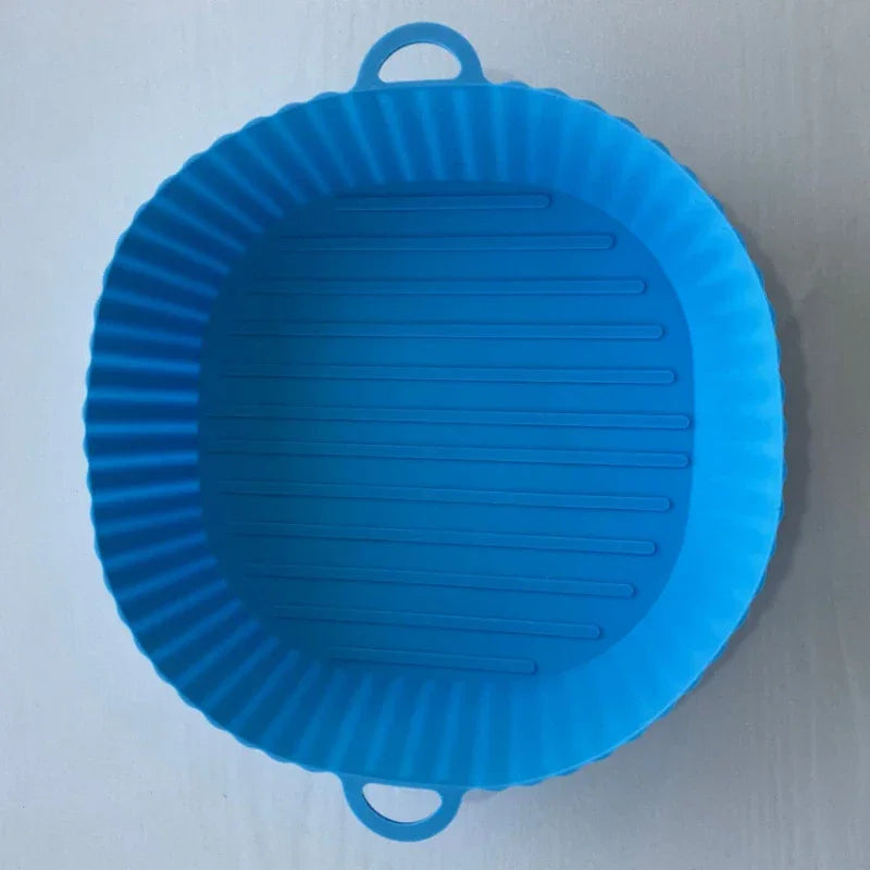 Cesto de Silicone para Air Fryer – Assadeira Reutilizável Redonda ou Quadrada
