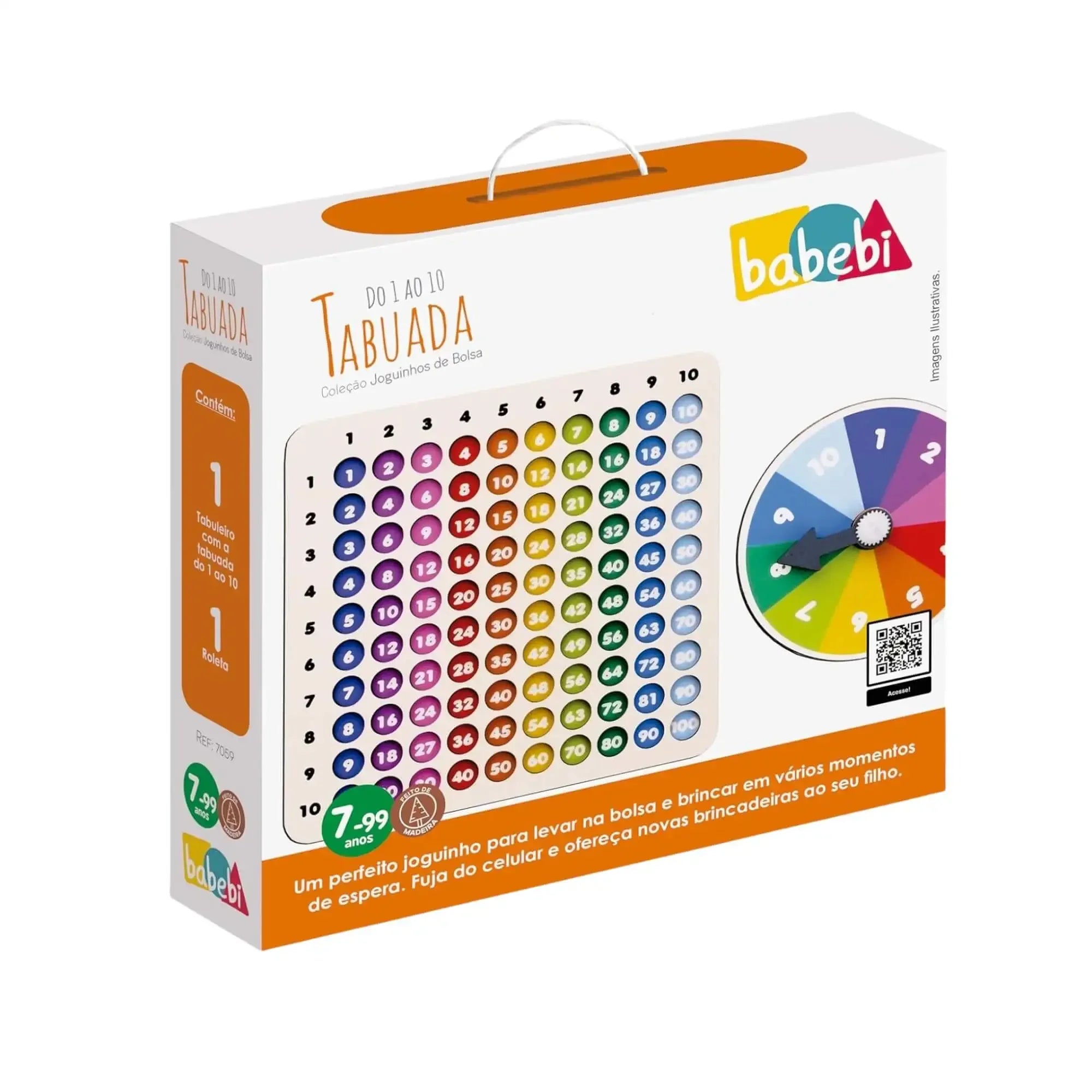 Jogo Educativo Tabuada do 1 ao 10 – Coleção Joguinhos de Bolsa Babebi