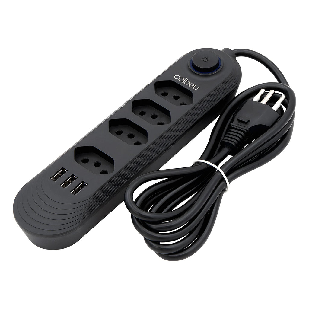 Torre de Tomadas Retrátil com USB – Extensão 2m Padrão Brasil