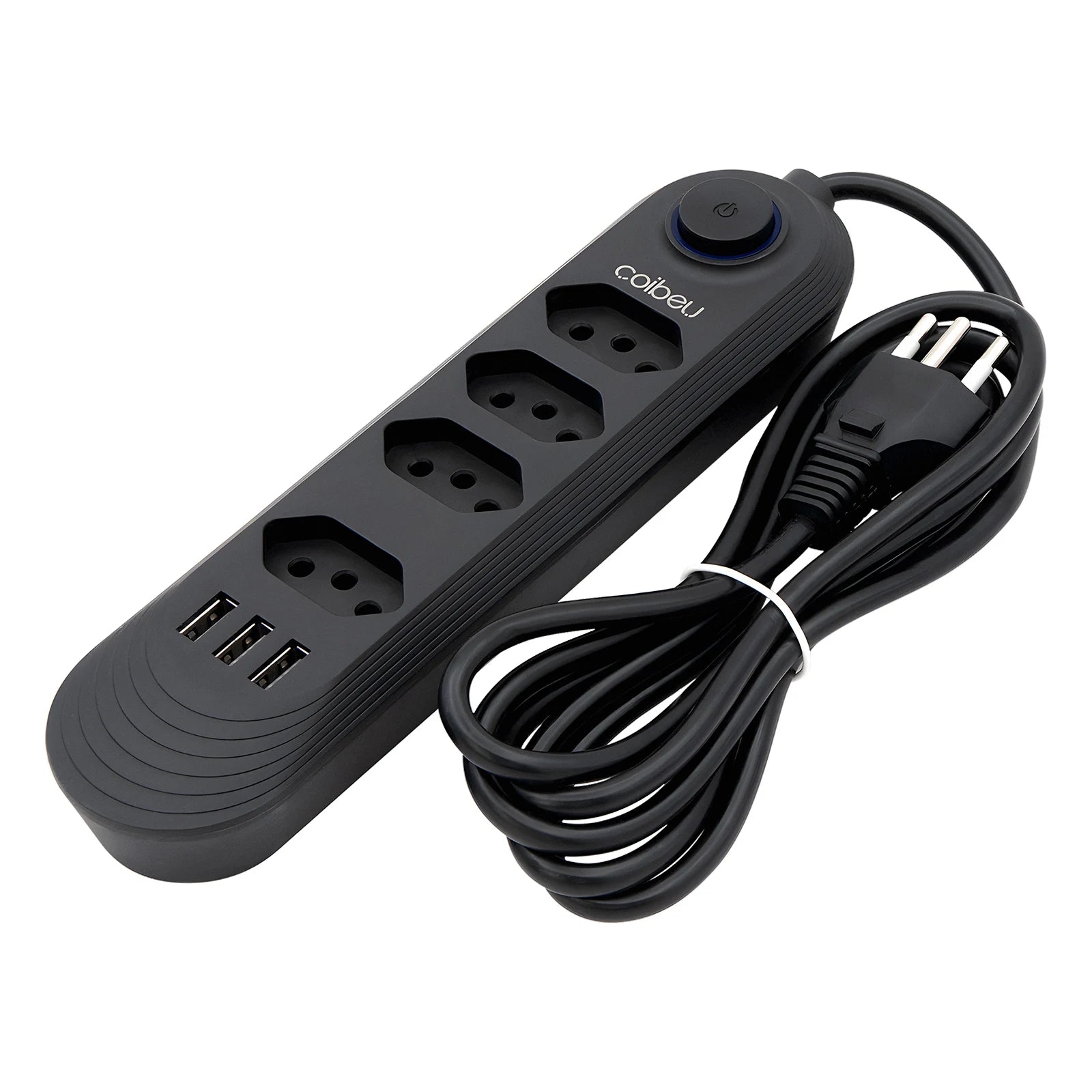 Torre de Tomadas Retrátil com USB – Extensão 2m Padrão Brasil