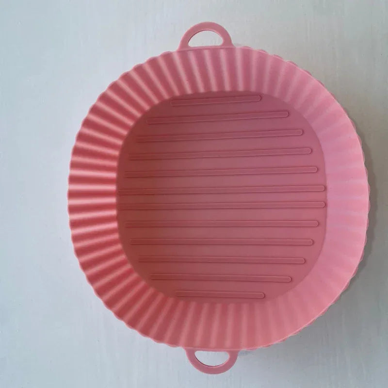 Cesto de Silicone para Air Fryer – Assadeira Reutilizável Redonda ou Quadrada