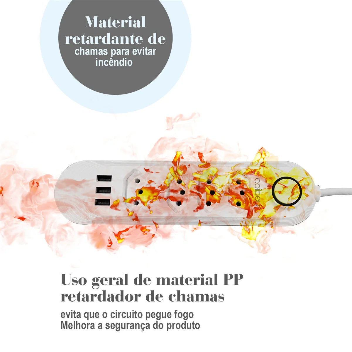 Torre de Tomadas Retrátil com USB – Extensão 2m Padrão Brasil