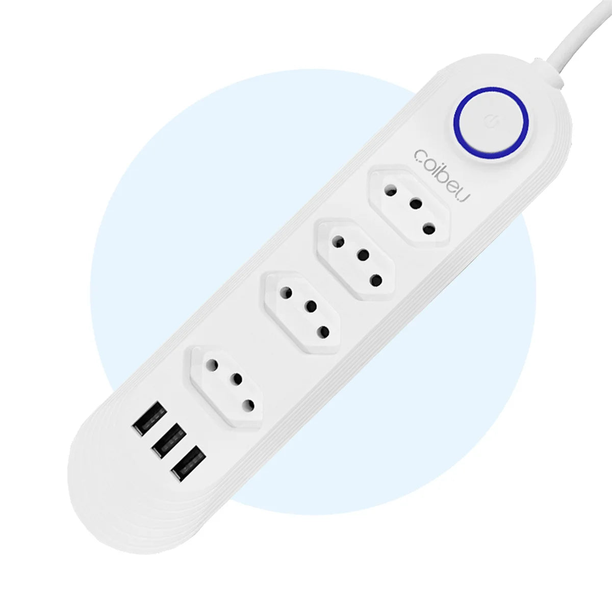 Torre de Tomadas Retrátil com USB – Extensão 2m Padrão Brasil