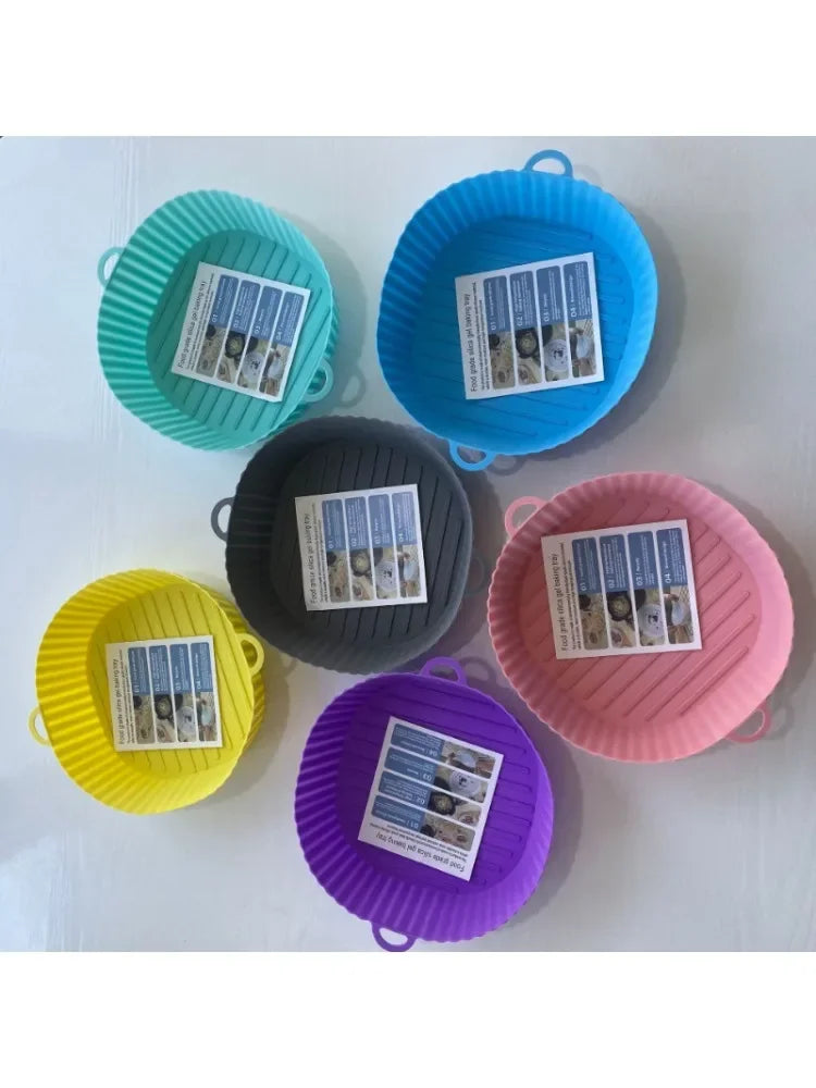 Cesto de Silicone para Air Fryer – Assadeira Reutilizável Redonda ou Quadrada
