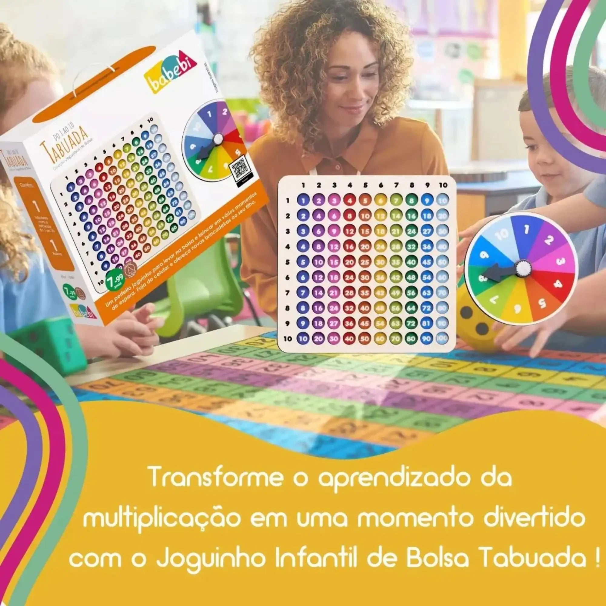 Jogo Educativo Tabuada do 1 ao 10 – Coleção Joguinhos de Bolsa Babebi